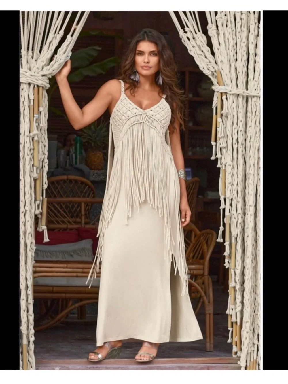 Boho fringe maxi dress - Picture 3 of 16